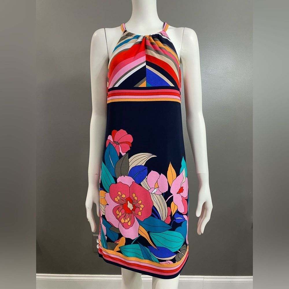 Trina Turk sleeveless Multicolor Dress Size S Black, pink, blue